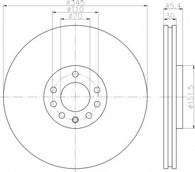 HELLA PAGID 8dd355120091 -  Тормозной диск